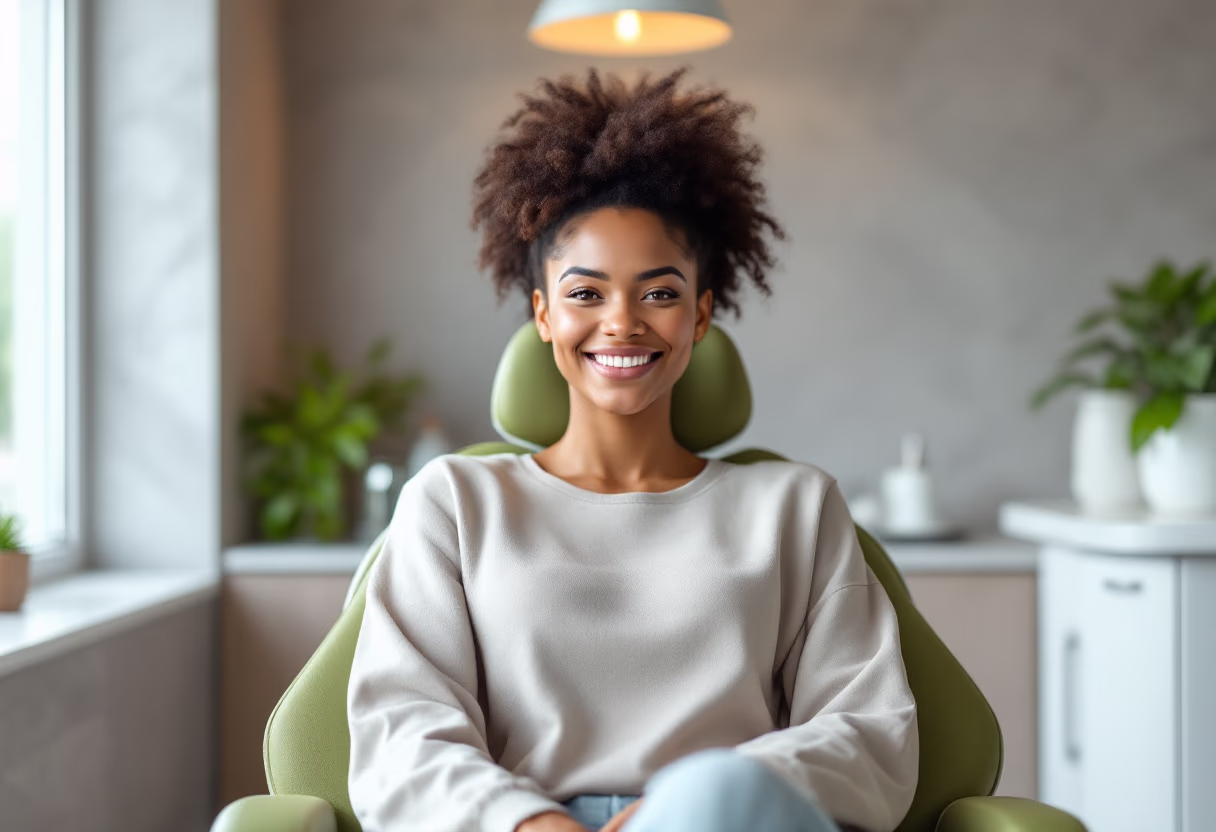 image of a smiling patient in a dental chair